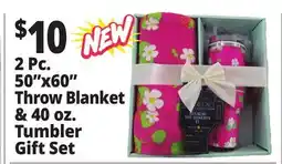 Ocean State Job Lot 2 Pc. 50 x 60 Throw Blanket & 40 oz. Tumbler Gift Set offer