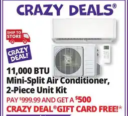 Ocean State Job Lot 11,000 BTU Mini-Split Air Conditioner, 2-Piece Unit Kit offer
