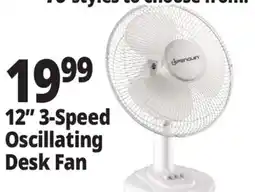 Ocean State Job Lot 12 3-Speed Oscillating Desk Fan offer