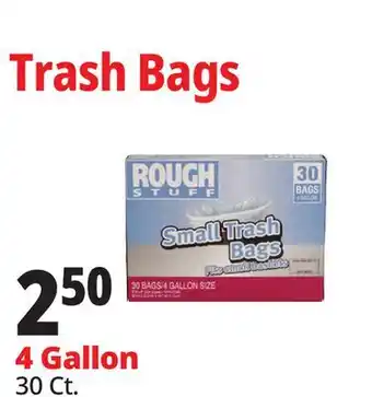 Ocean State Job Lot Rough Stuff 4 Gal Small Trash Bags offer