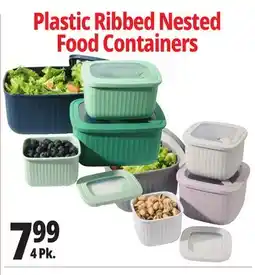 Ocean State Job Lot Plastic Ribbed Nested Food Containers offer