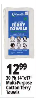 Ocean State Job Lot 30 Pk 14x17 Multi-Purpose Cotton Terry Towels offer