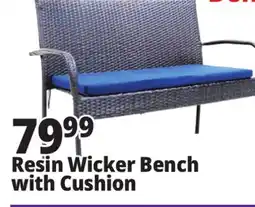 Ocean State Job Lot Resin Wicker Bench with Cushion offer