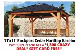 Ocean State Job Lot 11'x11' Rockport Cedar Hardtop Gazebo offer