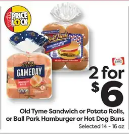Weis Markets Old Tyme Sandwich or Potato Rolls, or Ball Park Hamburger or Hot Dog Buns offer