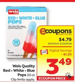 Weis Markets Weis Quality Red • White • Blue Pops offer