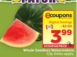 Weis Markets Whole Seedless Watermelons offer