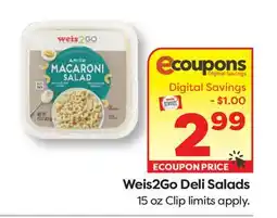 Weis Markets Weis2Go Deli Salads offer