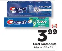 Weis Markets Crest Toothpaste offer
