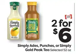 Weis Markets Simply Ades, Punches, or Simply Gold Peak Tea offer
