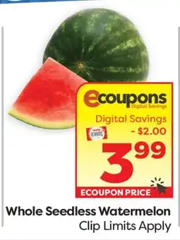 Weis Markets Whole Seedless Watermelon offer
