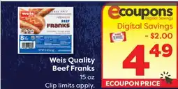 Weis Markets Weis Quality Beef Franks offer