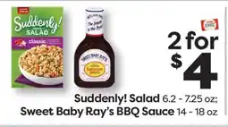 Weis Markets Suddenly! Salad 6.2 - 7.25 oz Sweet Baby Ray's BBQ Sauce 14 - 18 oz offer