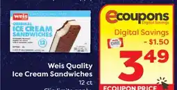 Weis Markets Weis Quality Ice Cream Sandwiches offer