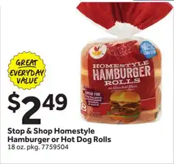 Stop&Shop Stop & Shop Homestyle Hamburger or Hot Dog Rolls offer