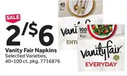 Stop&Shop Vanity Fair Napkins offer
