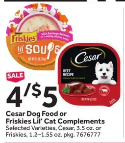 Stop&Shop Cesar Dog Food or Friskies Lil' Cat Complements offer