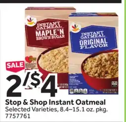 Stop&Shop Stop & Shop Instant Oatmeal offer