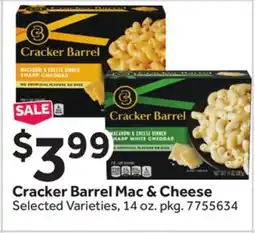Stop&Shop Cracker Barrel Mac & Cheese offer
