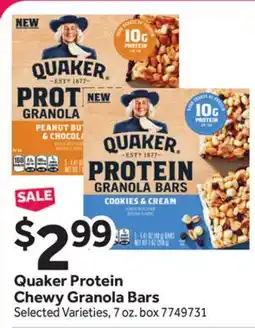 Stop&Shop Quaker Protein Chewy Granola Bars offer