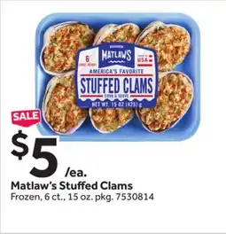 Stop&Shop Matlaw's Stuffed Clams offer