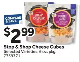 Stop&Shop Stop & Shop Cheese Cubes offer