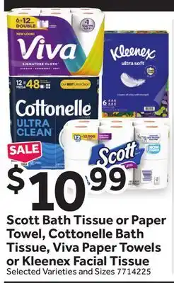 Stop&Shop Scott Bath Tissue or Paper Towel, Cottonelle Bath Tissue, Viva Paper Towels or Kleenex Facial Tissue offer