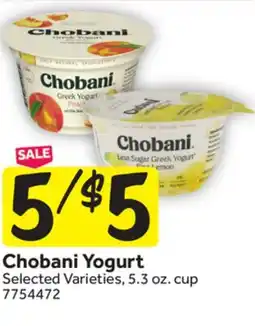 Stop&Shop Chobani Yogurt offer