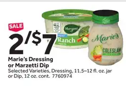Stop&Shop Marie's Dressing or Marzetti Dip offer
