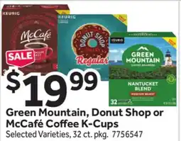Stop&Shop Green Mountain, Donut Shop or McCafé Coffee K-Cups offer