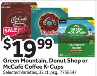 Stop&Shop Green Mountain, Donut Shop or McCafé Coffee K-Cups offer
