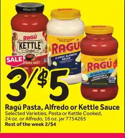 Stop&Shop Ragú Pasta, Alfredo or Kettle Sauce offer