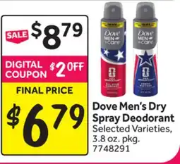 Stop&Shop Dove Men's Dry Spray Deodorant offer