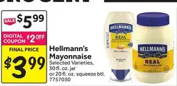 Stop&Shop Hellmann's Mayonnaise offer