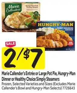 Stop&Shop Marie Callender's Entrée or Large Pot Pie, Hungry-Man Dinner or Healthy Choice Simply Steamers offer