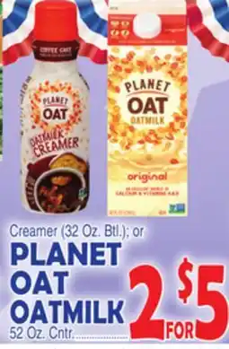 Bravo Supermarkets PLANET OAT OATMILK, (52 Oz. Cntr) offer