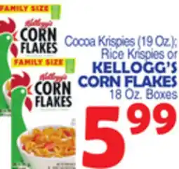 Bravo Supermarkets Kellogg's CORN FLAKES 18 Oz. Boxes offer