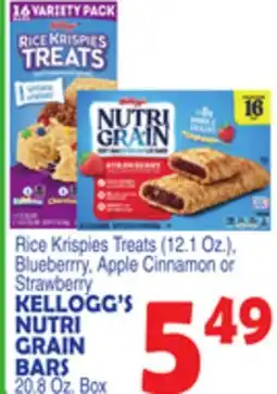 Bravo Supermarkets KELLOGG'S NUTRI GRAIN BARS, 20.8 Oz. Box offer
