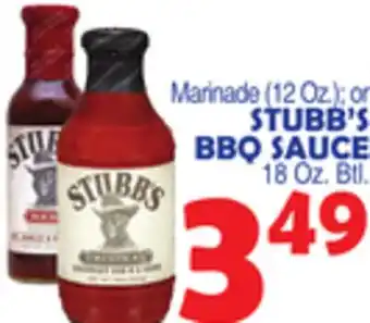 Bravo Supermarkets STUBB'S BBQ SAUCE, 18 Oz. Btl offer