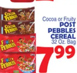 Bravo Supermarkets Cocoa or Fruity POST PEBBLES CEREAL offer