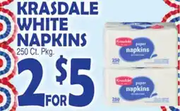 Bravo Supermarkets KRASDALE WHITE NAPKINS offer