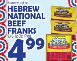 Bravo Supermarkets HEBREW NATIONAL BEEF FRANKS offer