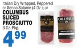 Bravo Supermarkets COLUMBUS SLICED PROSCIUTTO, 3 Oz. Pkg offer