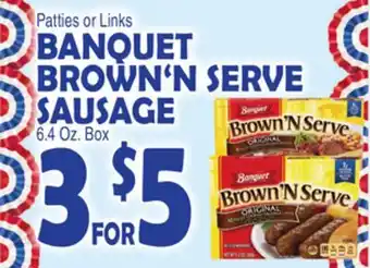 Bravo Supermarkets BANQUET BROWN'N SERVE SAUSAGE offer
