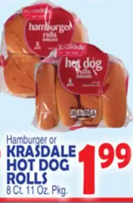 Bravo Supermarkets Hamburger or KRASDALE HOT DOG ROLLS offer