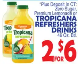 Bravo Supermarkets TROPICANA REFRESHERS DRINKS offer