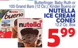 Bravo Supermarkets Nutella ICE CREAM CONES, 12.2 Oz. Box offer