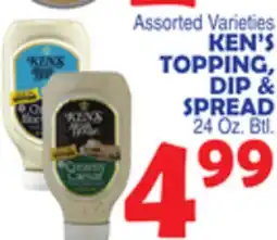 Bravo Supermarkets KEN'S TOPPING, DIP & SPREAD offer