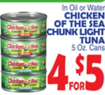 Bravo Supermarkets CHICKEN OF THE SEA CHUNK LIGHT TUNA offer