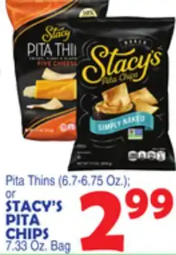 Bravo Supermarkets STACY'S PITA CHIPS 7.33 Oz. Bag offer